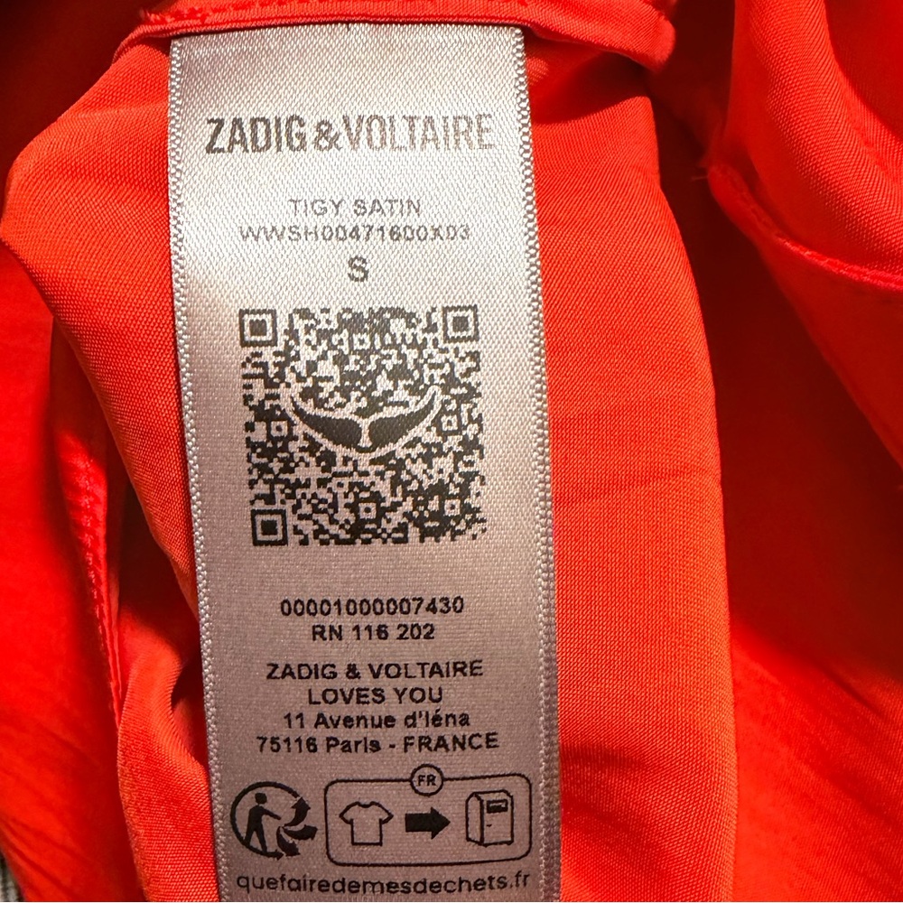 Zadig & Voltaire Vibrant Red Blouse - Picture 10 of 10